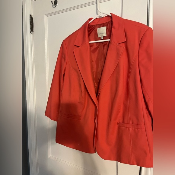 Women’s Coral blazer Jacket waist length. Size 18w Stretch fit chest up to 46 - Picture 1 of 7